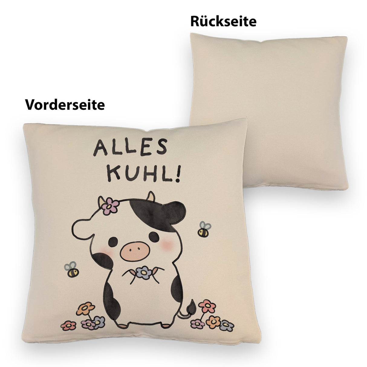 Kuh Kissen mit Spruch Alles Kuhl