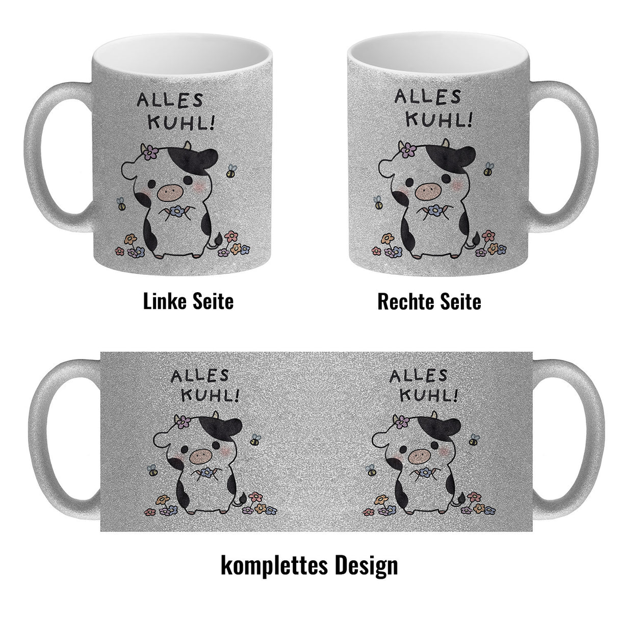Kuh Kaffeebecher mit Spruch Alles Kuhl