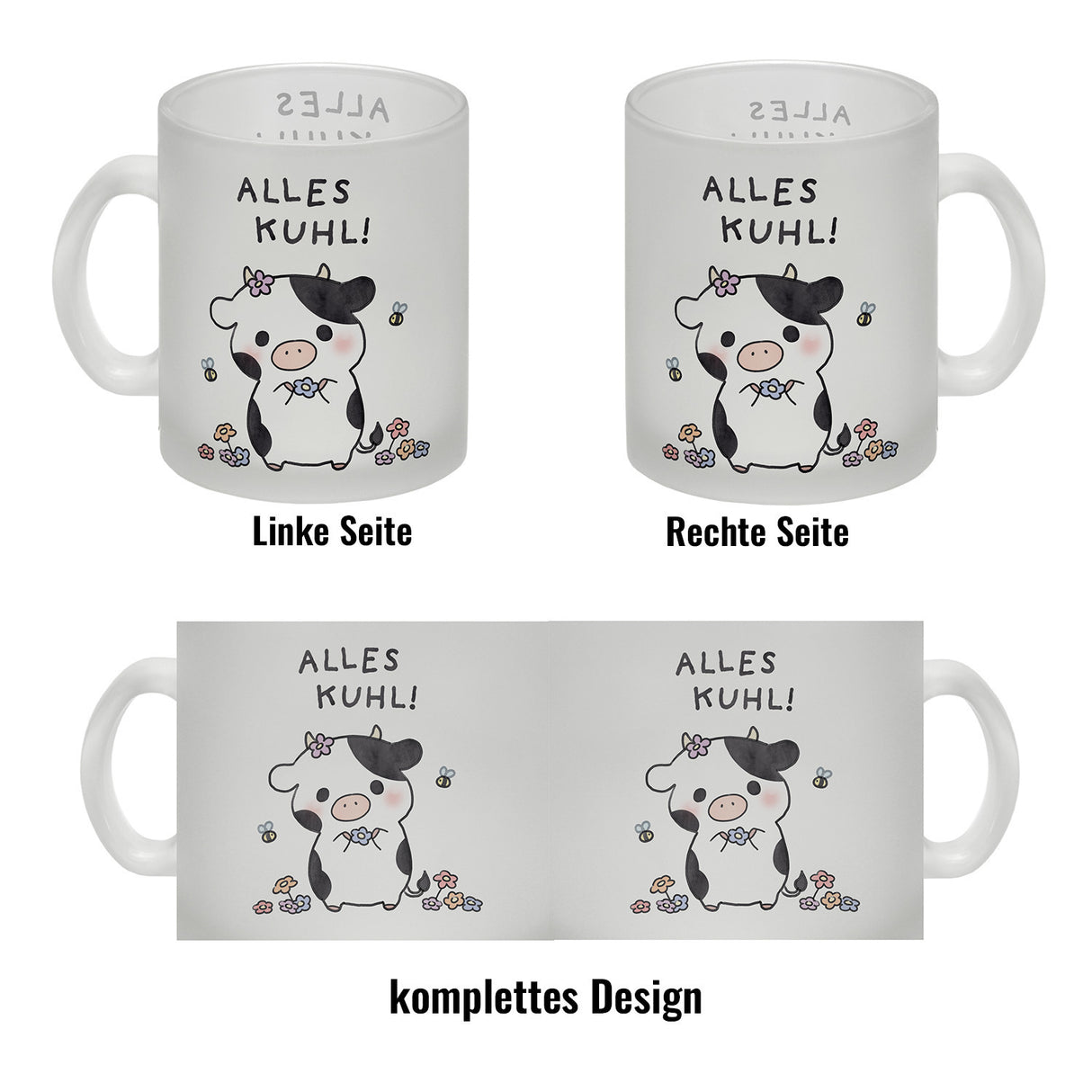 Kuh Kaffeebecher mit Spruch Alles Kuhl