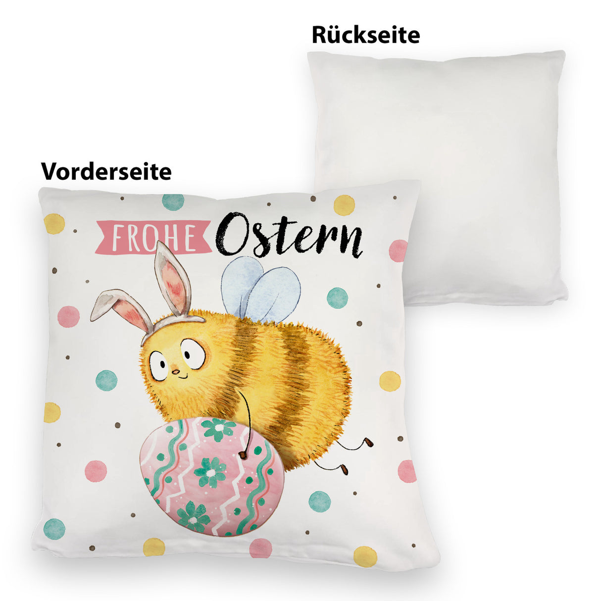 Pummel Biene Kissen mit Spruch Frohe Ostern