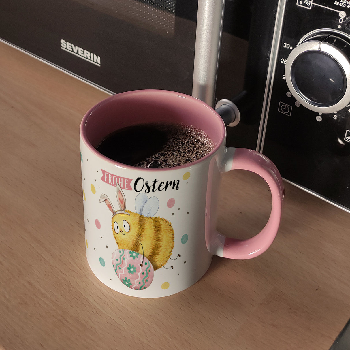 Pummel Biene Kaffeebecher mit Spruch Frohe Ostern