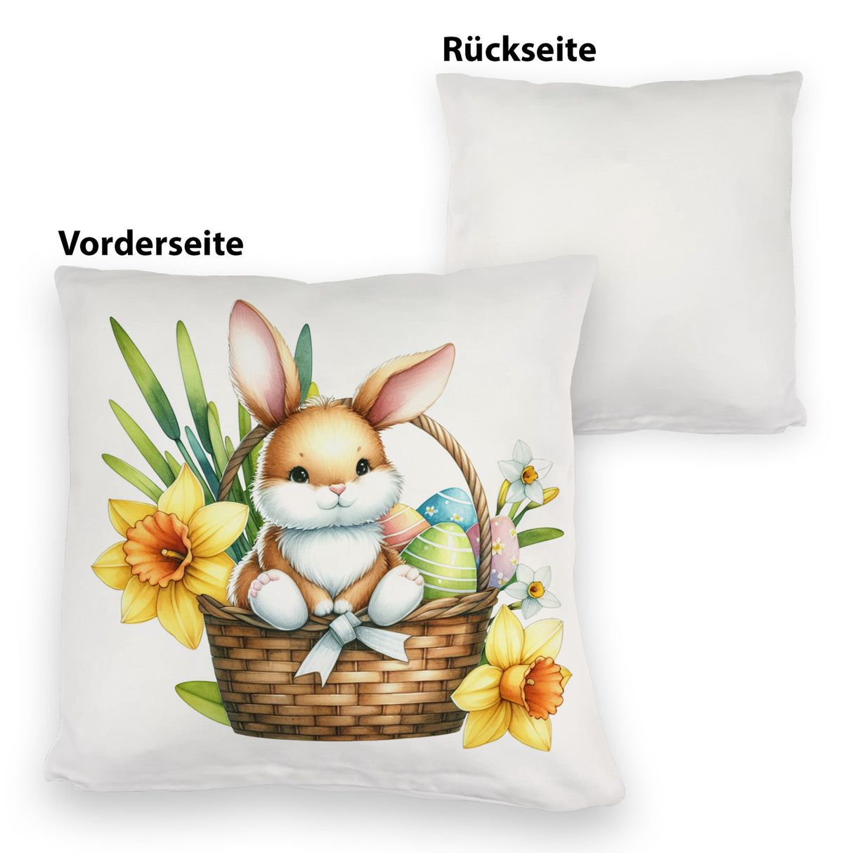 Osterhase im Osterkorb Kissen