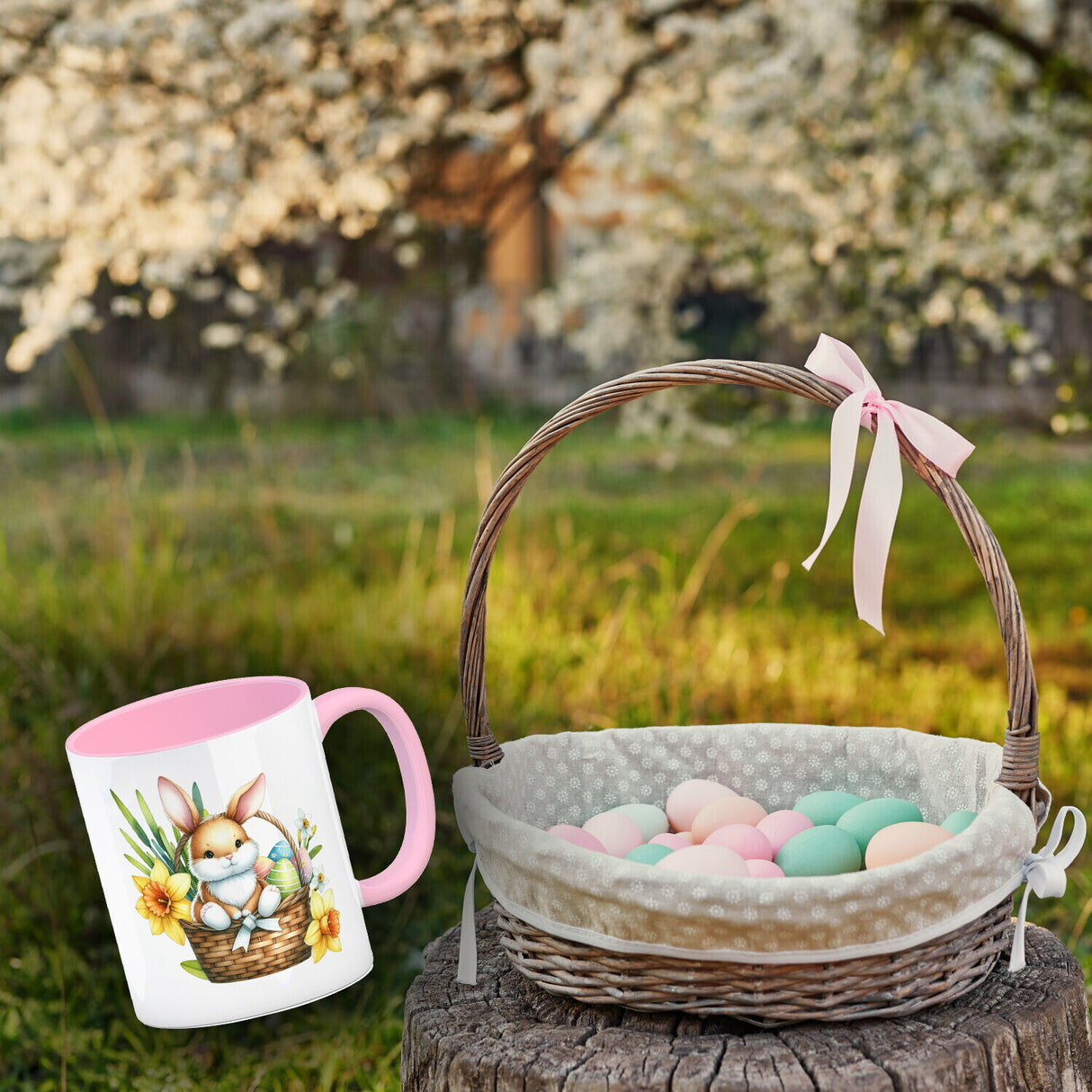 Osterhase im Osternest Kaffeebecher