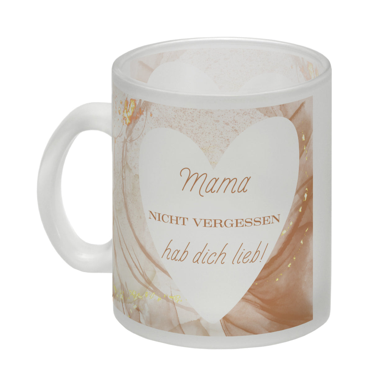 Herz Kaffeebecher mit Spruch Mama nicht vergessen ich hab dich lieb
