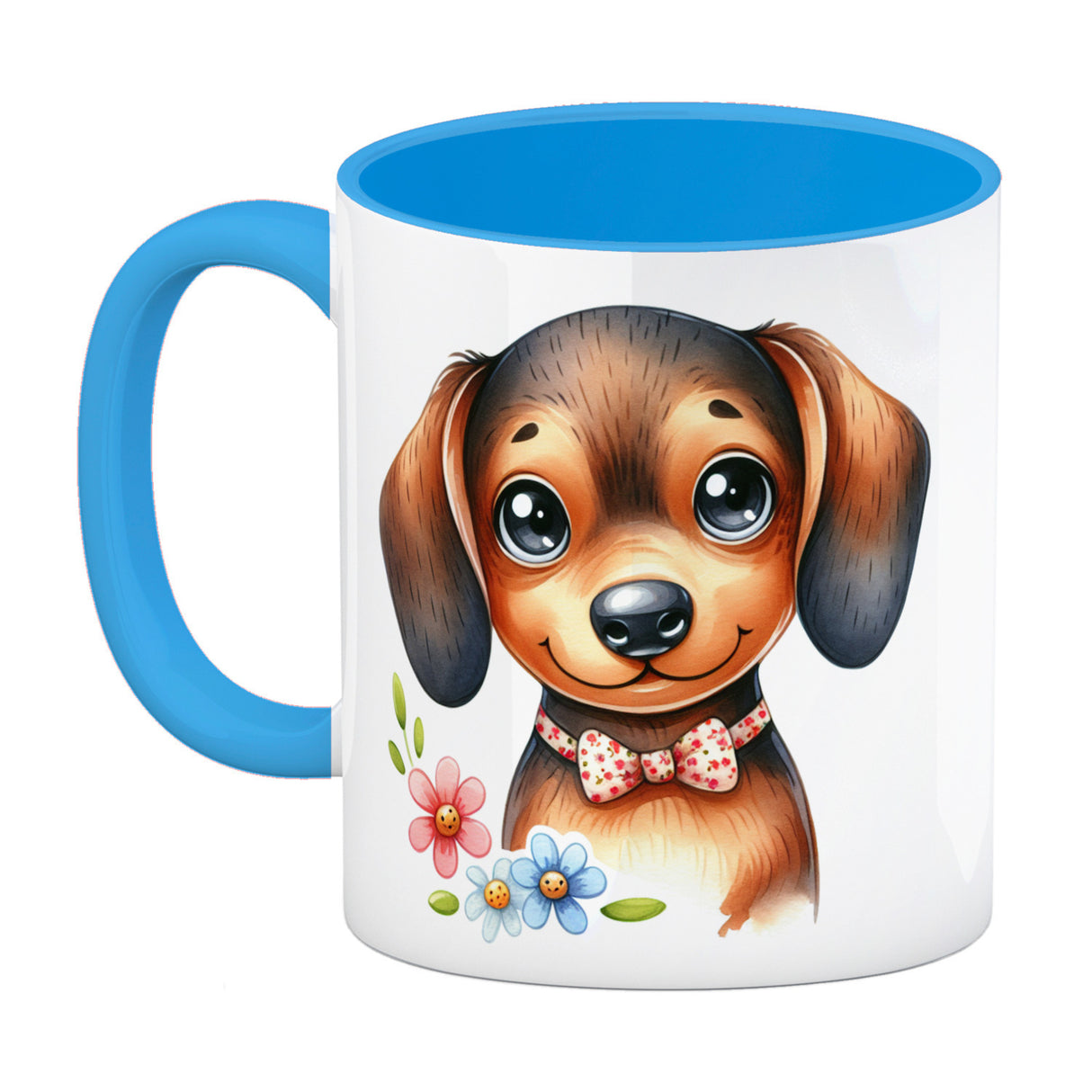 Dackel mit Schleife Kaffeebecher