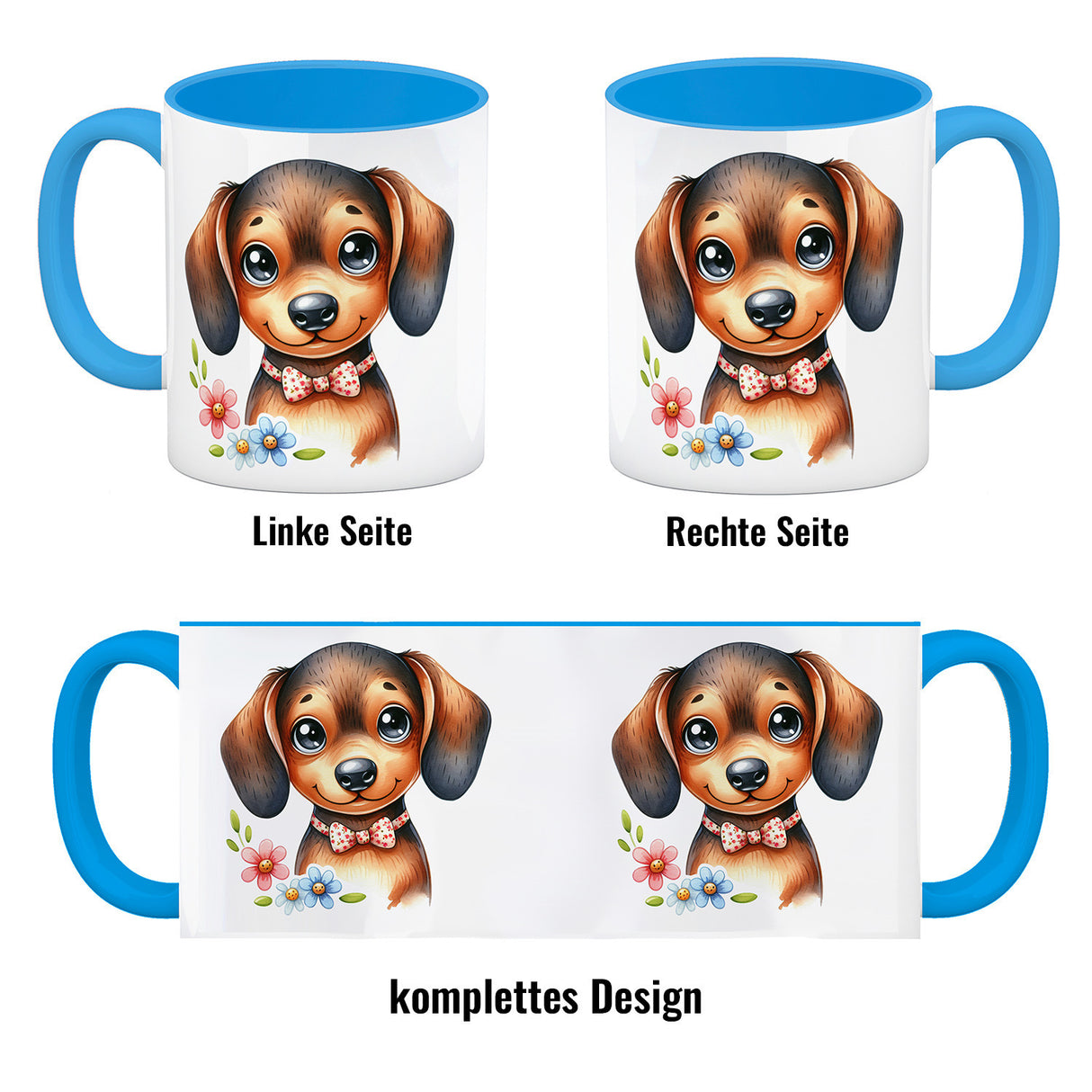 Dackel mit Schleife Kaffeebecher