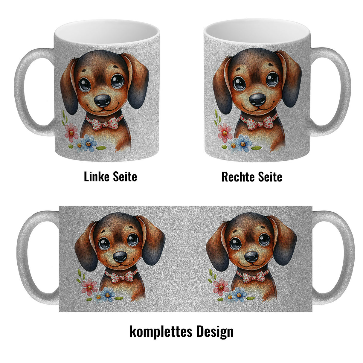 Dackel mit Schleife Kaffeebecher