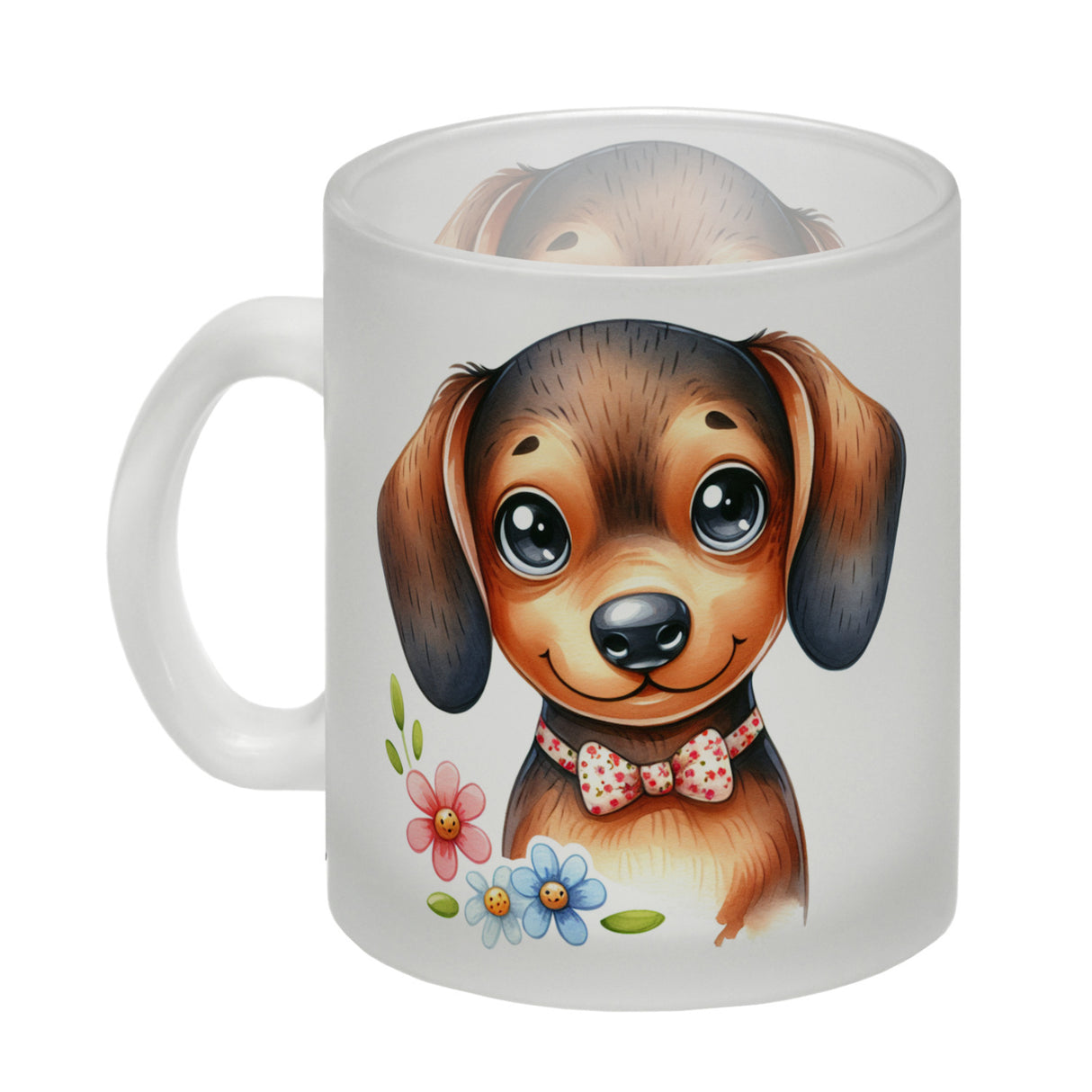 Dackel mit Schleife Kaffeebecher