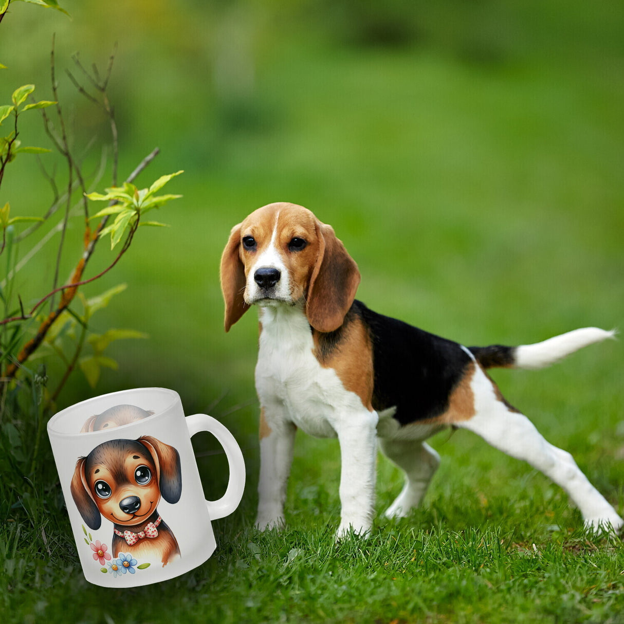 Dackel mit Schleife Kaffeebecher