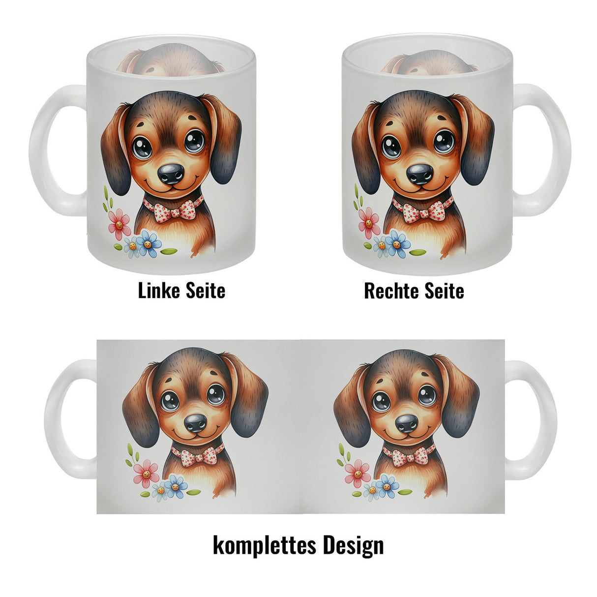 Dackel mit Schleife Kaffeebecher