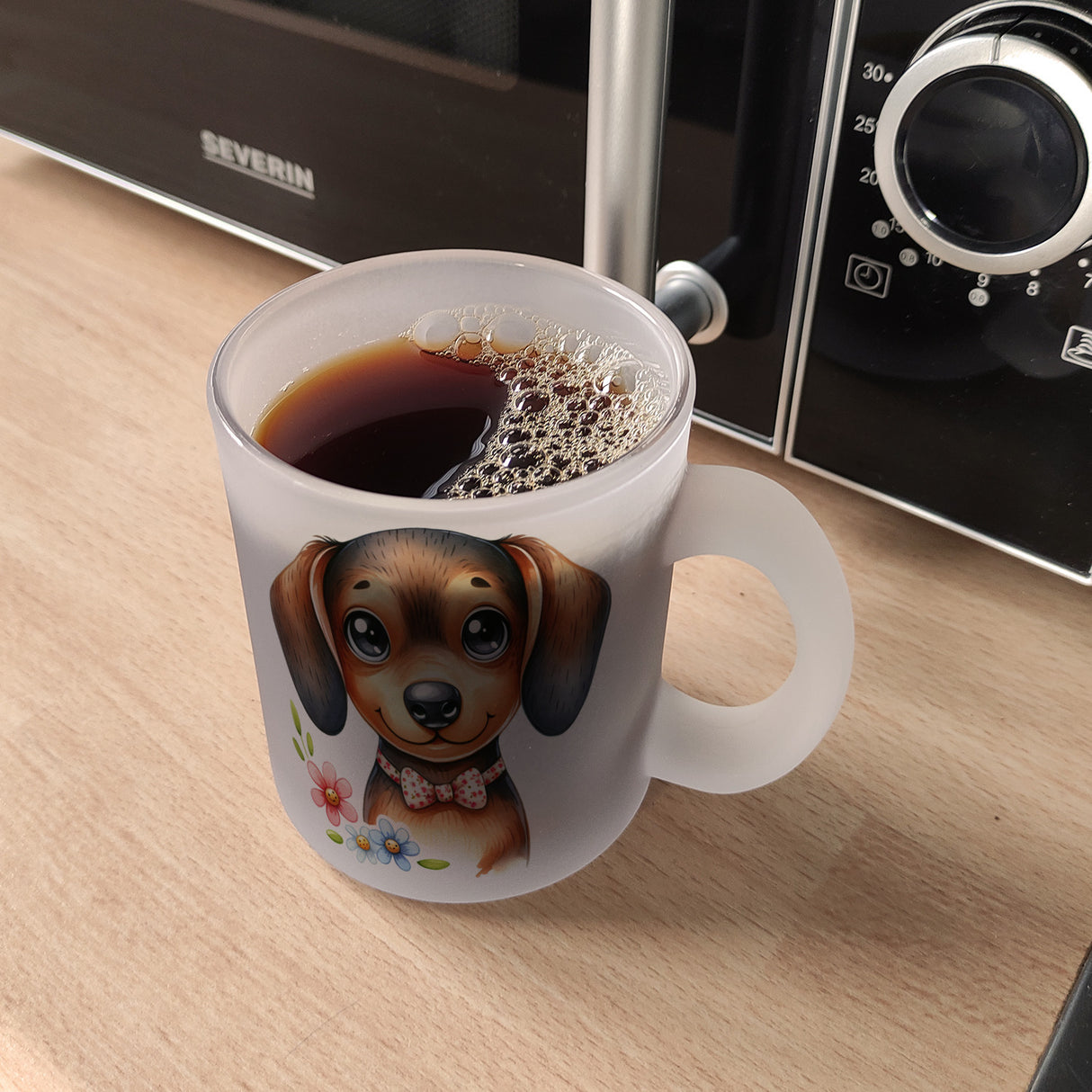 Dackel mit Schleife Kaffeebecher
