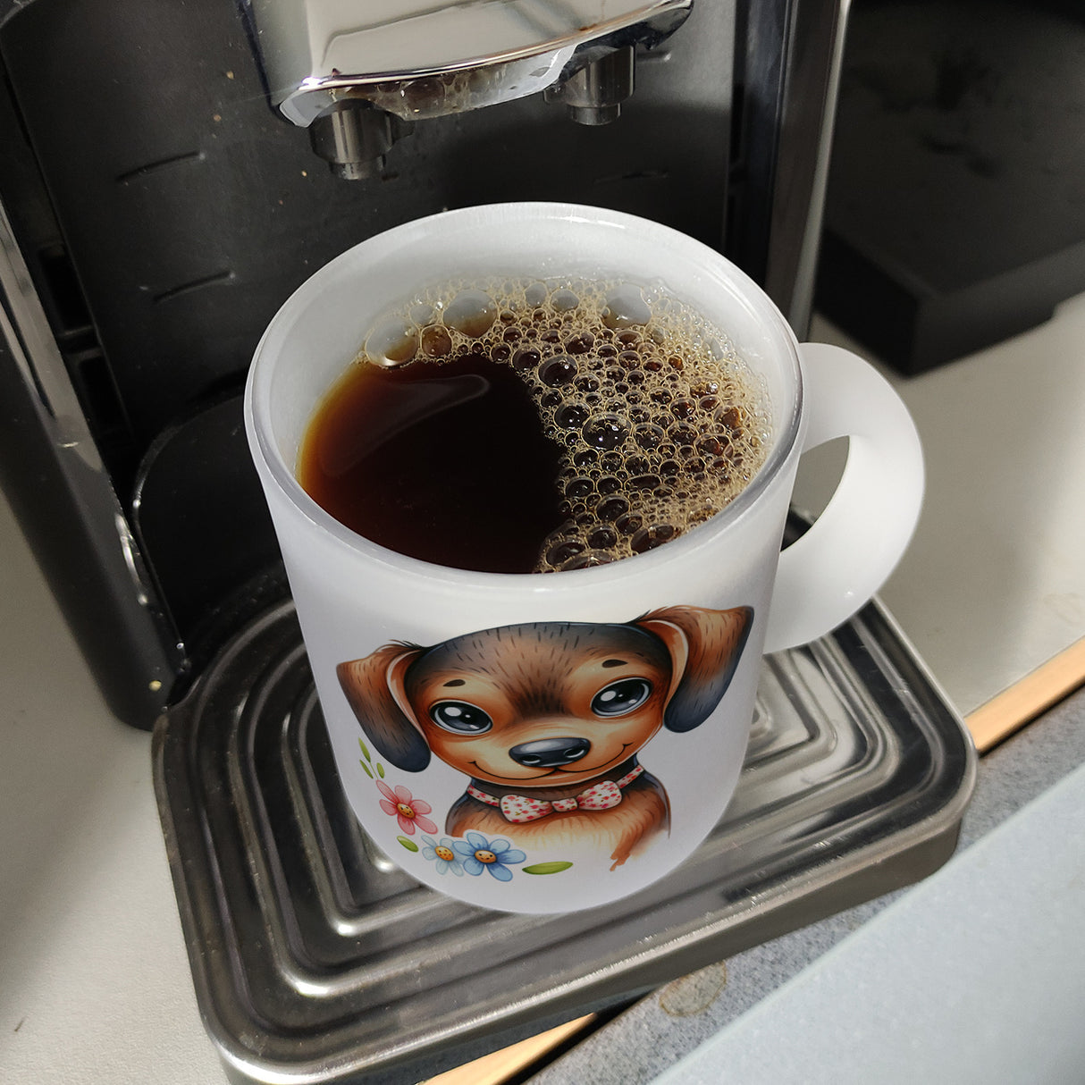 Dackel mit Schleife Kaffeebecher