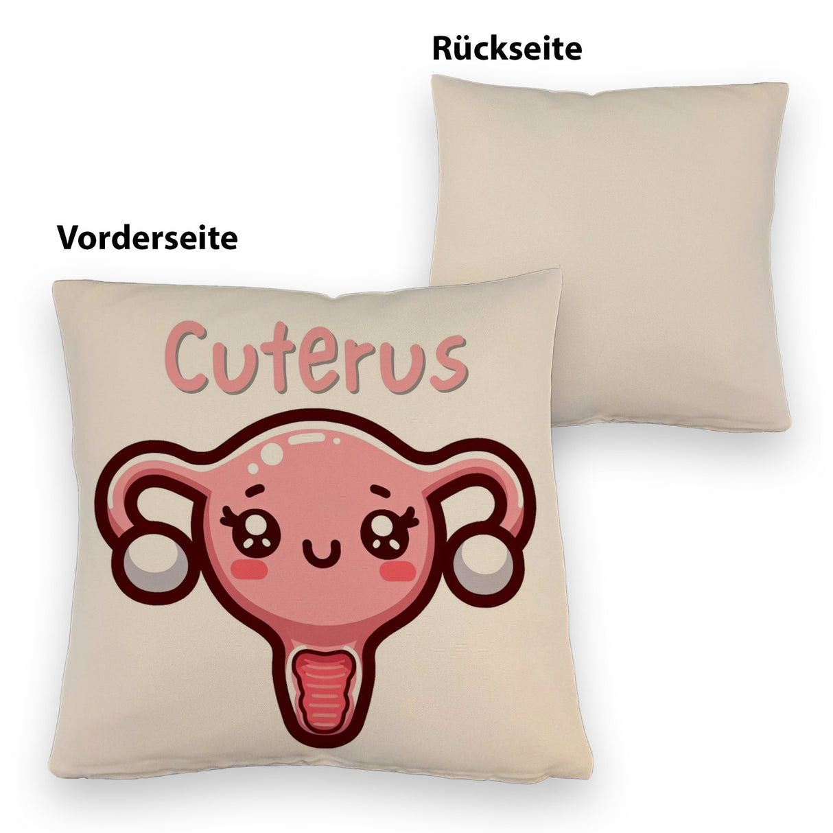 Gebärmutter Kawaii Kissen mit Spruch Cuterus