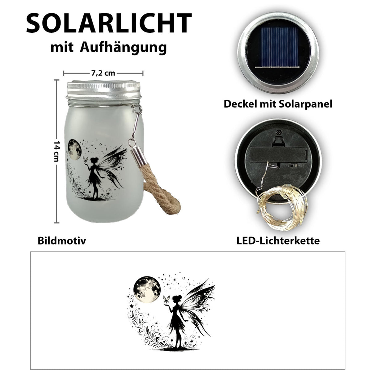 Fee im Mondschein Solarlicht