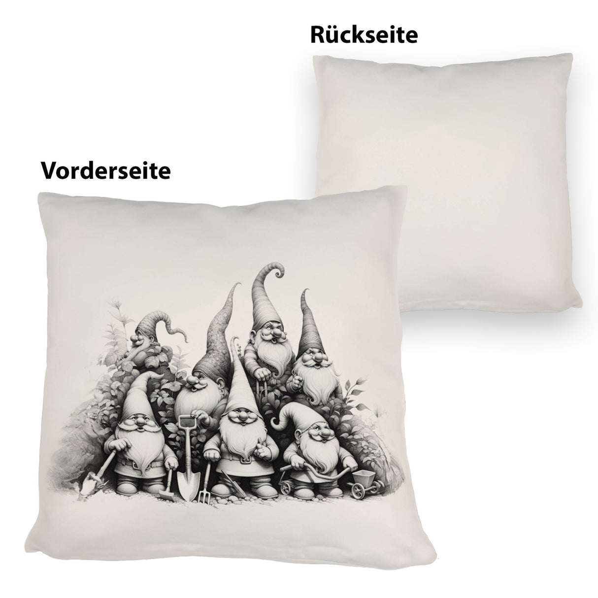 Lustige Gartenzwerge Kissen