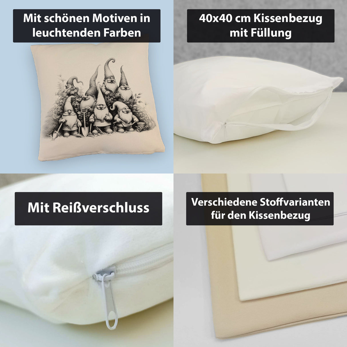 Lustige Gartenzwerge Kissen