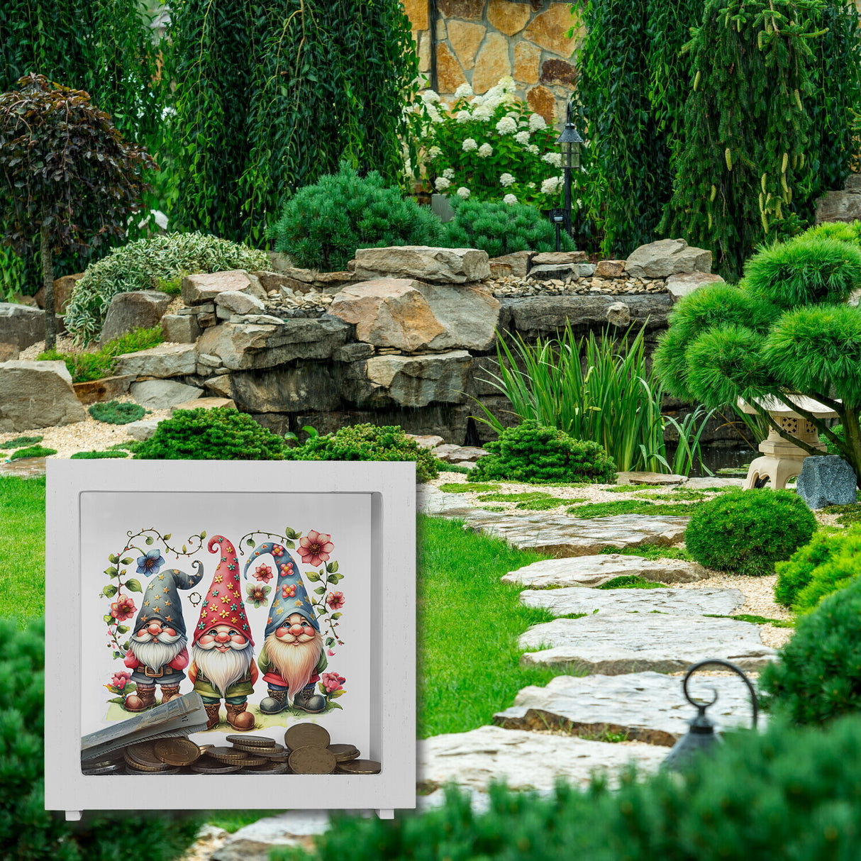 Lustige Gartenzwerge Spardose