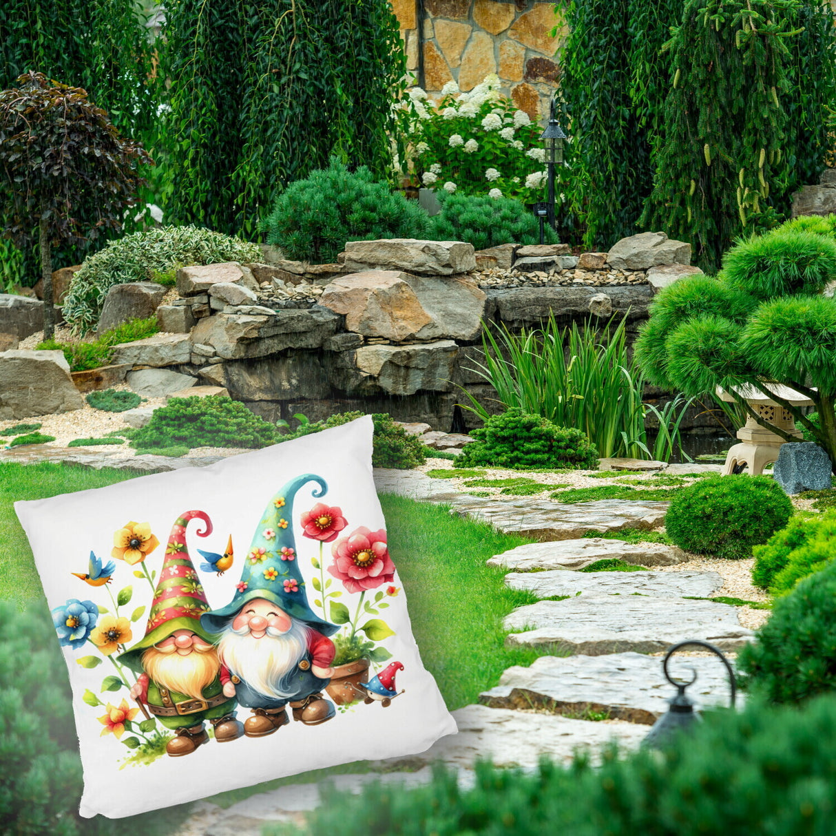 Süße Gartenzwerge Kissen