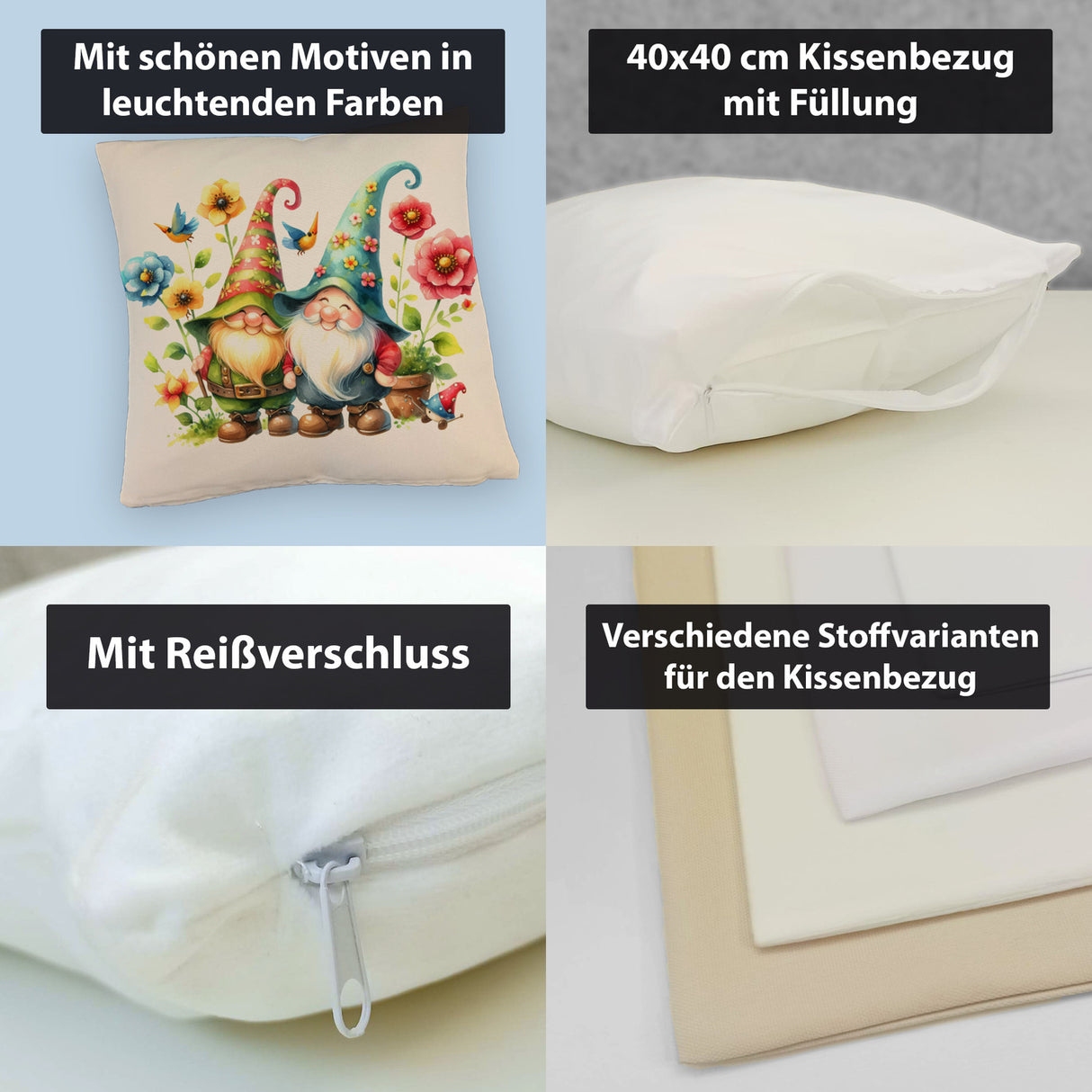 Süße Gartenzwerge Kissen