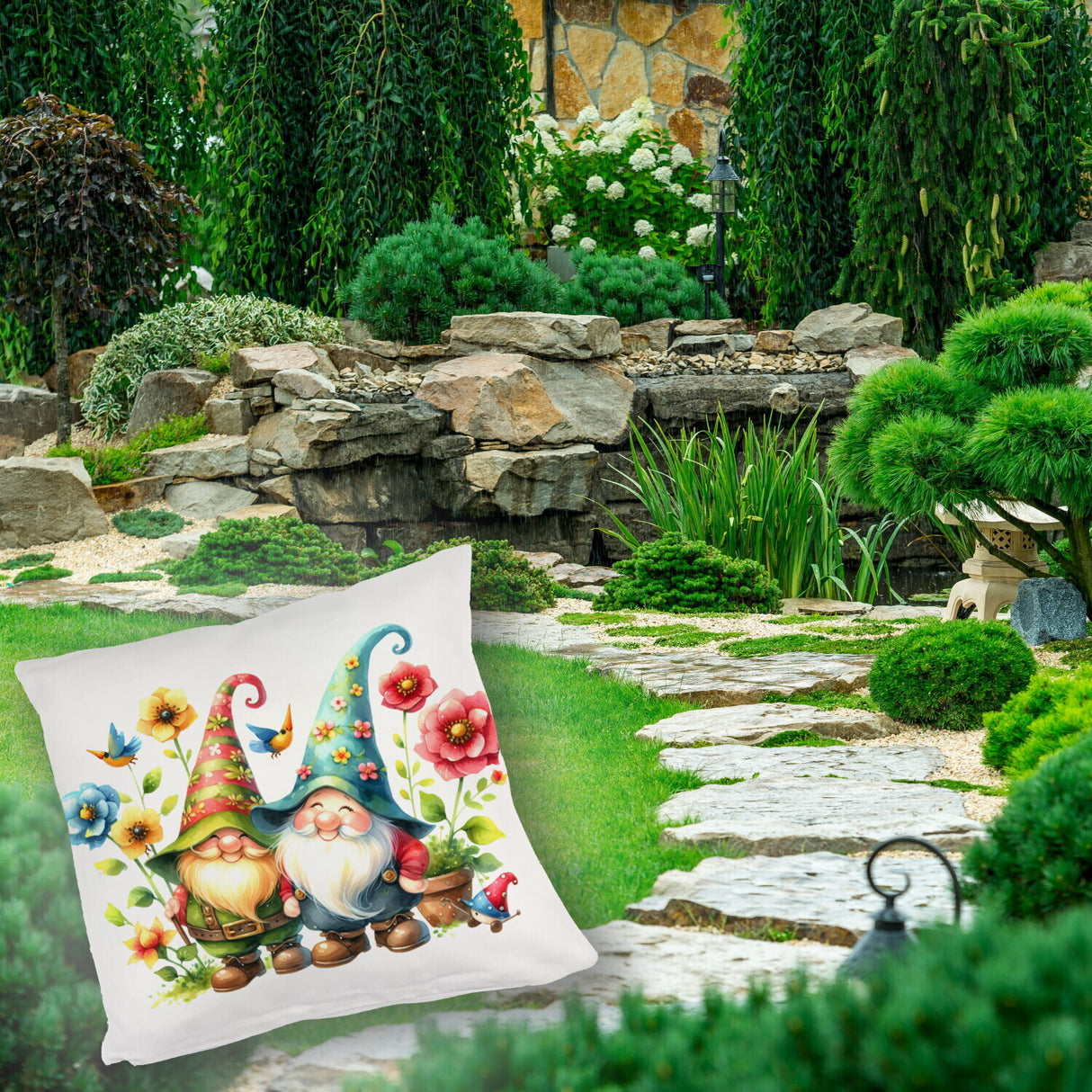 Süße Gartenzwerge Kissen