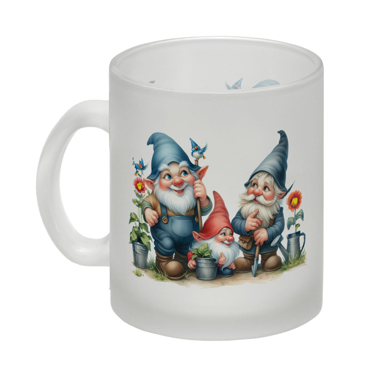 Gartenzwerge mit Zipfelmützen Kaffeebecher