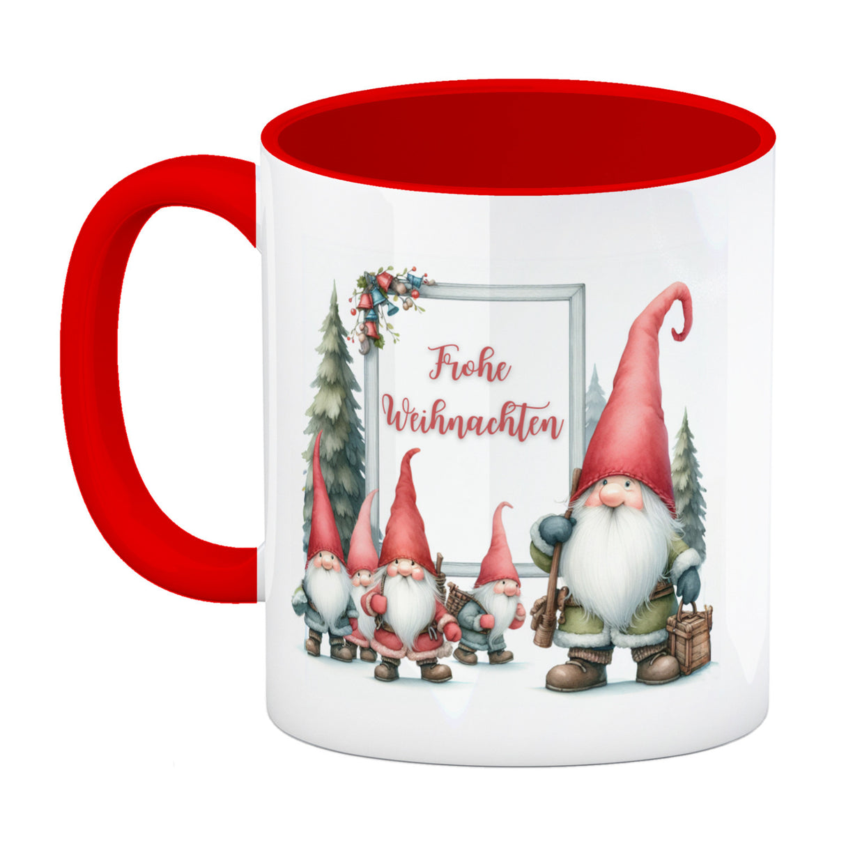 Weihnachts Kobolde Kaffeebecher mit Spruch Frohe Weihnachten