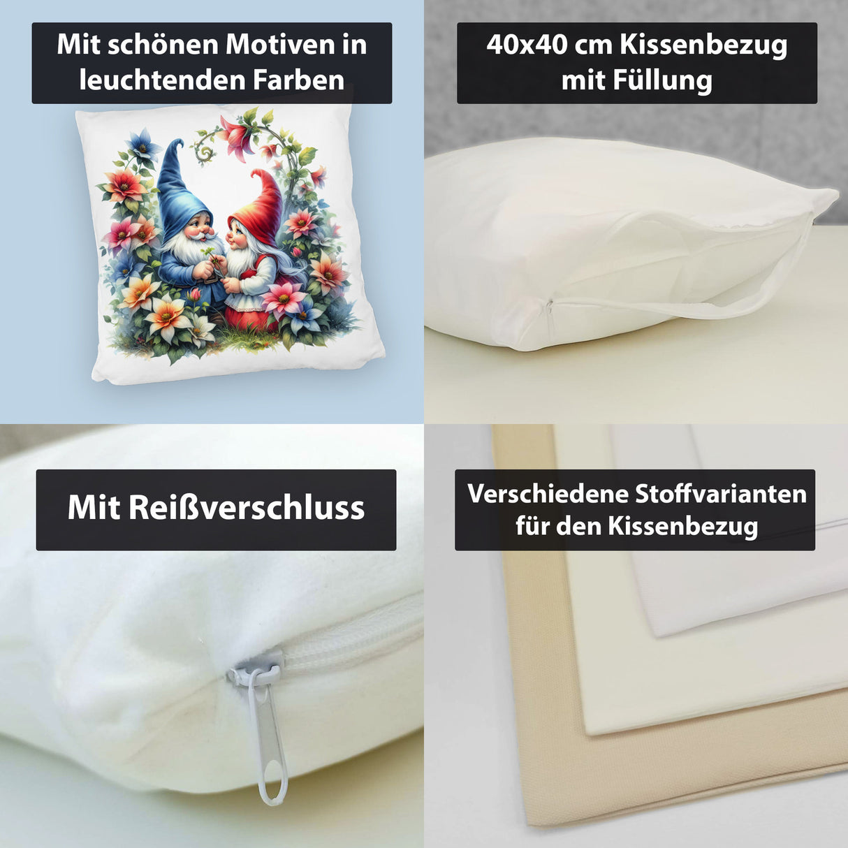 Verliebte Gartenzwerge Kissen