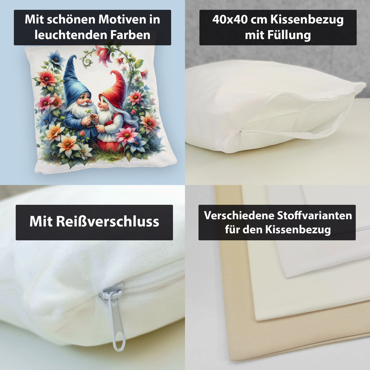 Verliebte Gartenzwerge Kissen