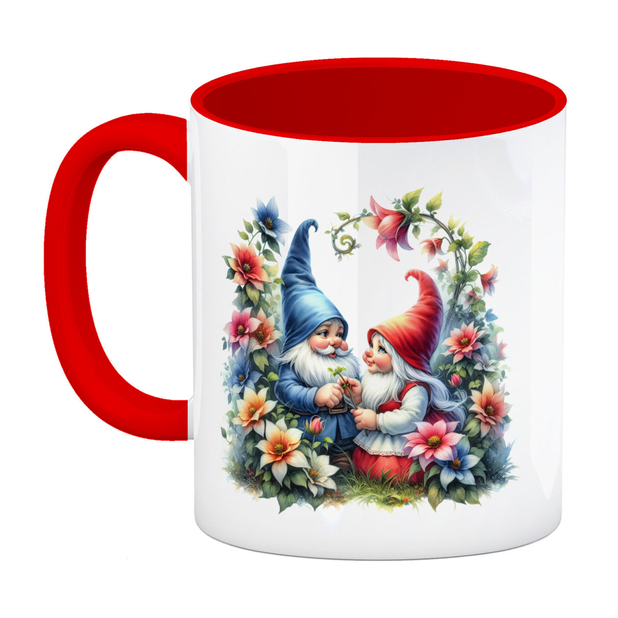 Verliebte Gartenzwerge Kaffeebecher