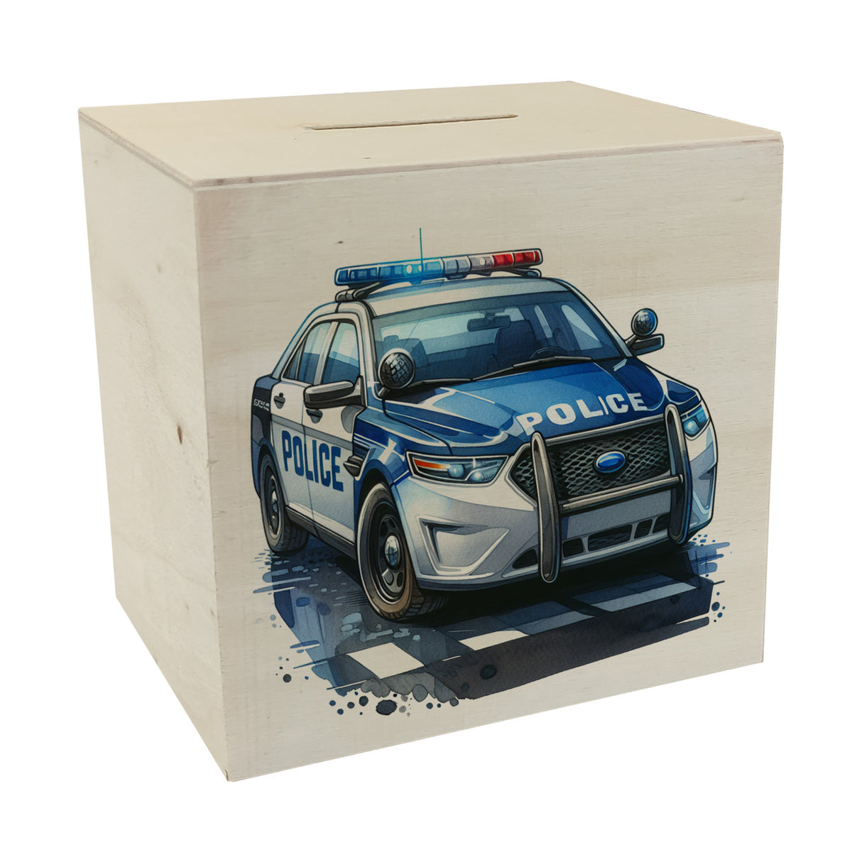 Polizeiauto mit Blaulicht Spardose