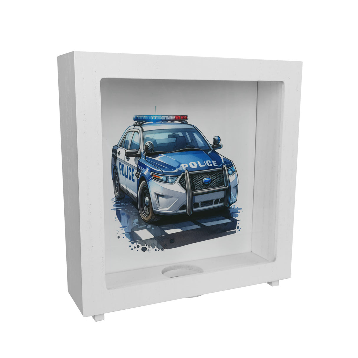 Polizeiauto mit Blaulicht Spardose