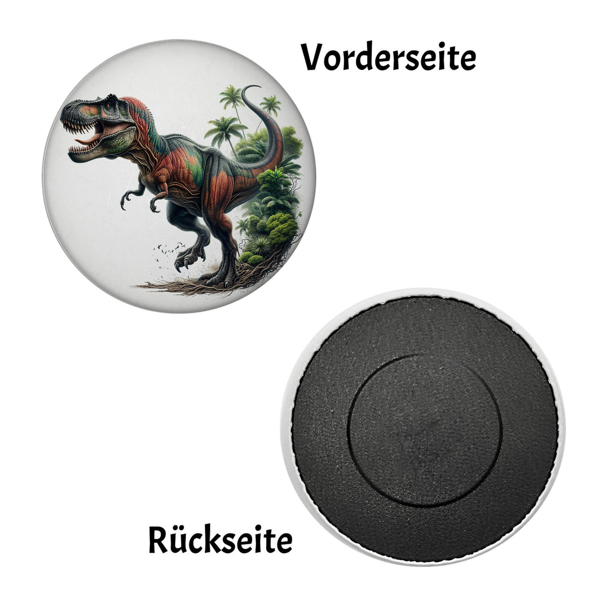 T-Rex Dinosaurier Magnet rund