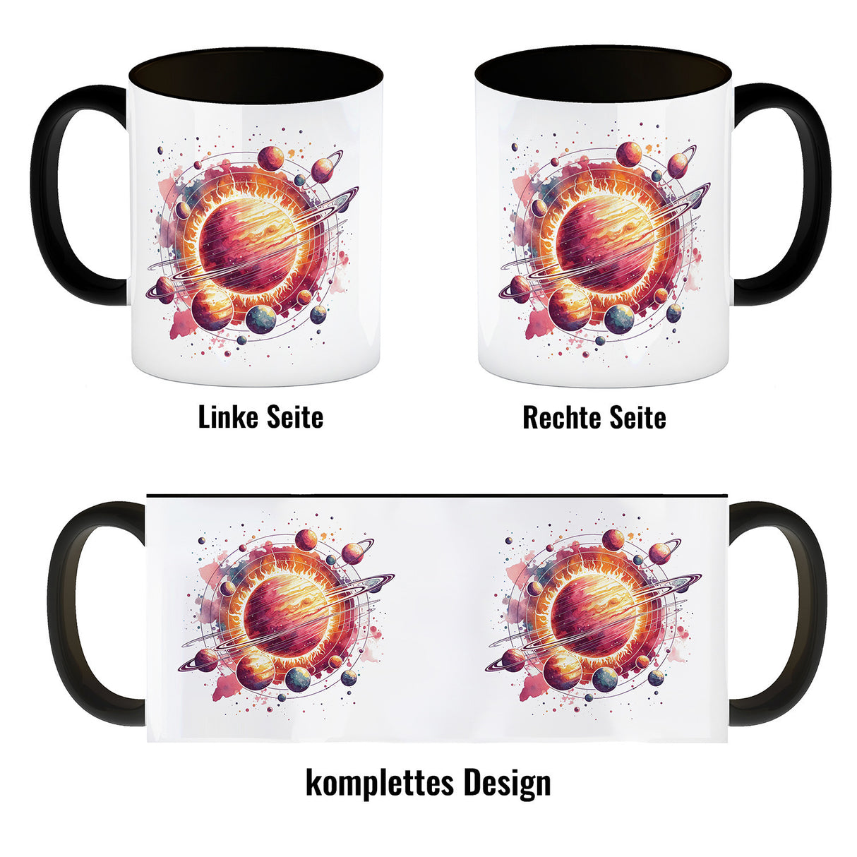 Sonnensystem Planeten Kaffeebecher