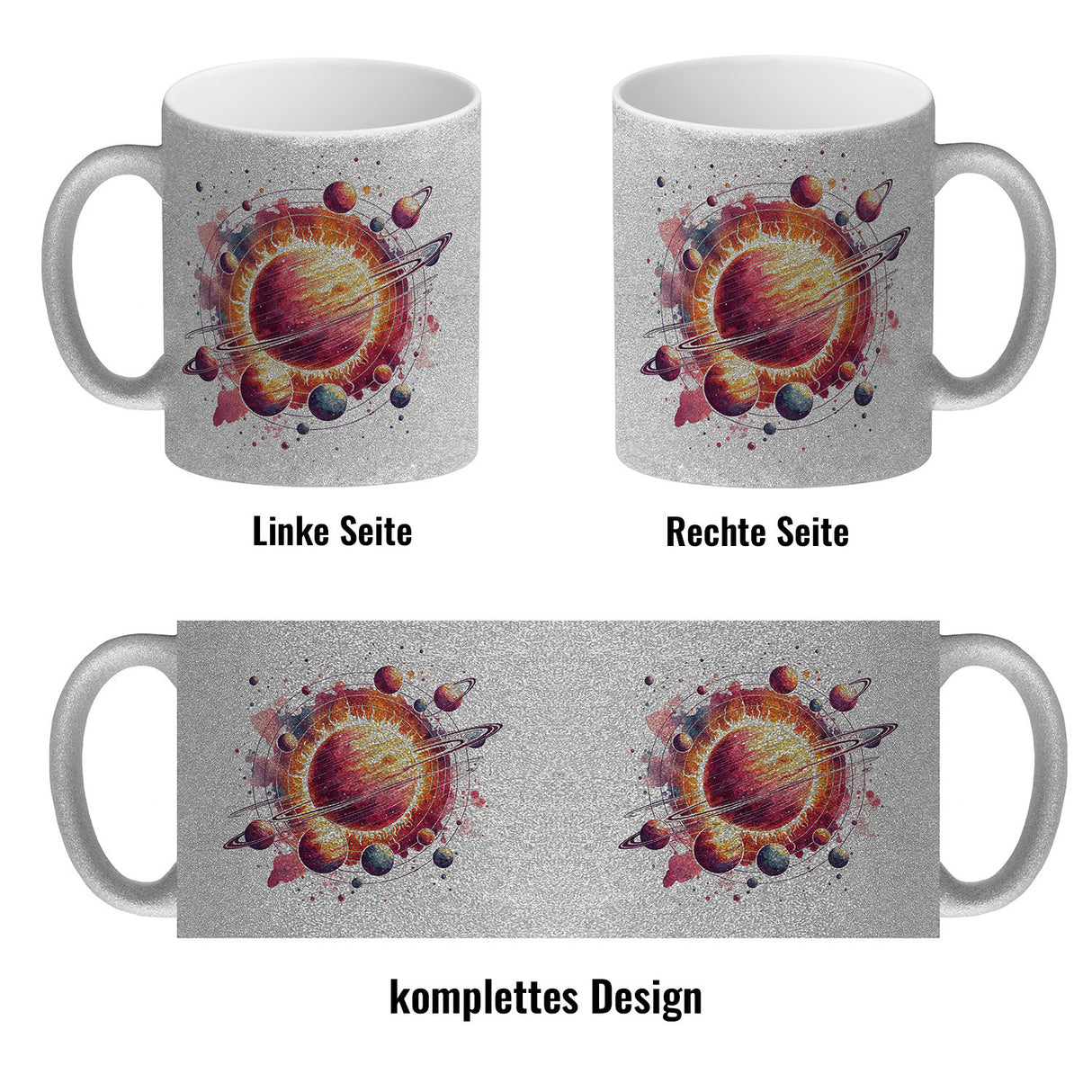 Sonnensystem Planeten Kaffeebecher