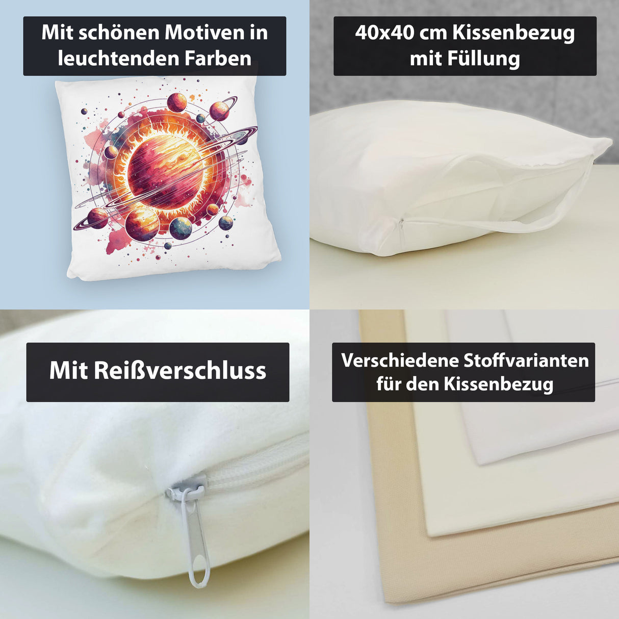 Sonnensystem Planeten Kissen