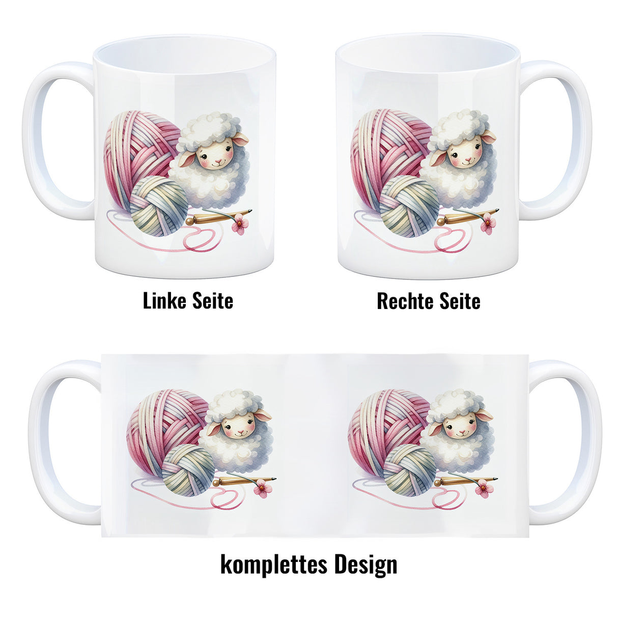 Schaf Wollknäuel Kaffeebecher