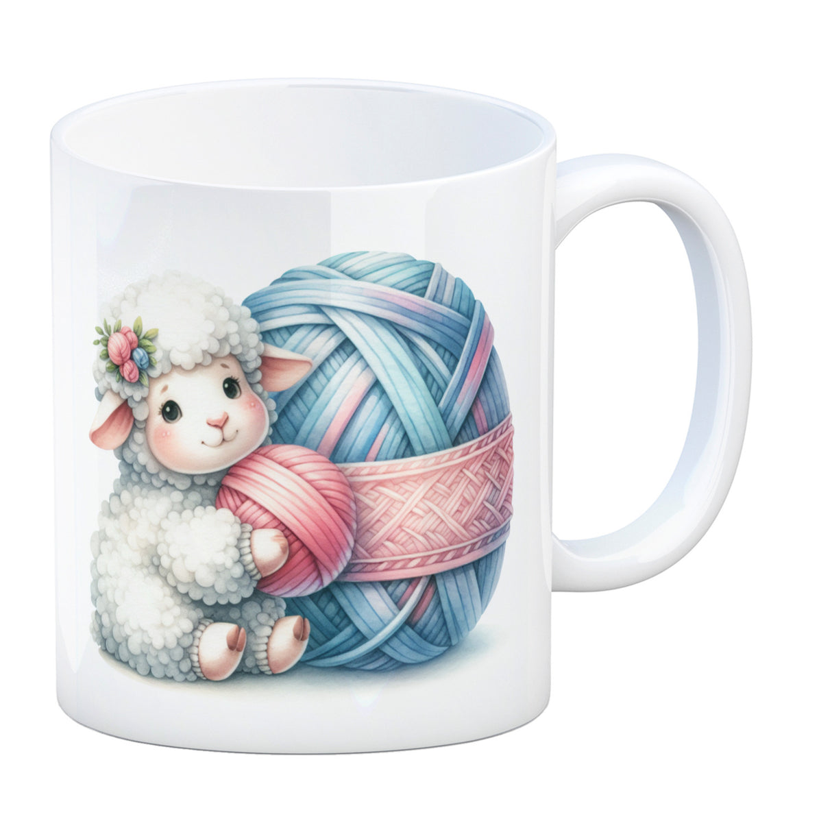Schaf mit Wollknäuel Kaffeebecher