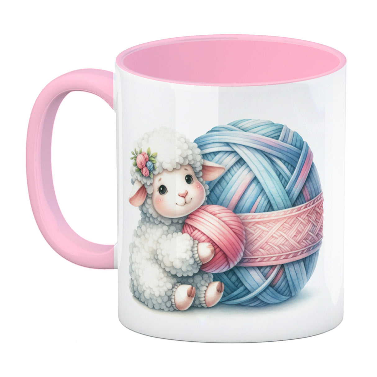 Schaf mit Wollknäuel Kaffeebecher
