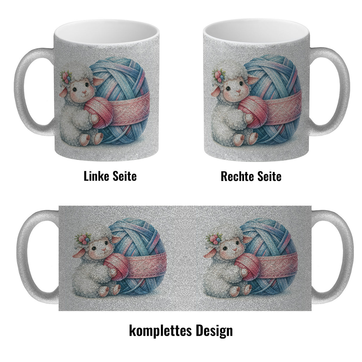 Schaf mit Wollknäuel Kaffeebecher