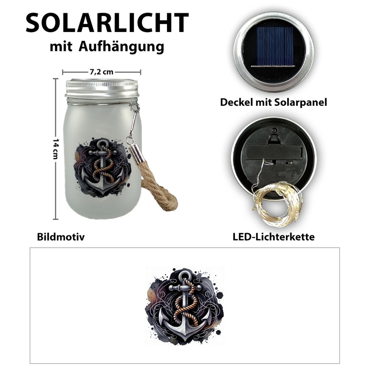 Anker mit Seil Solarlicht