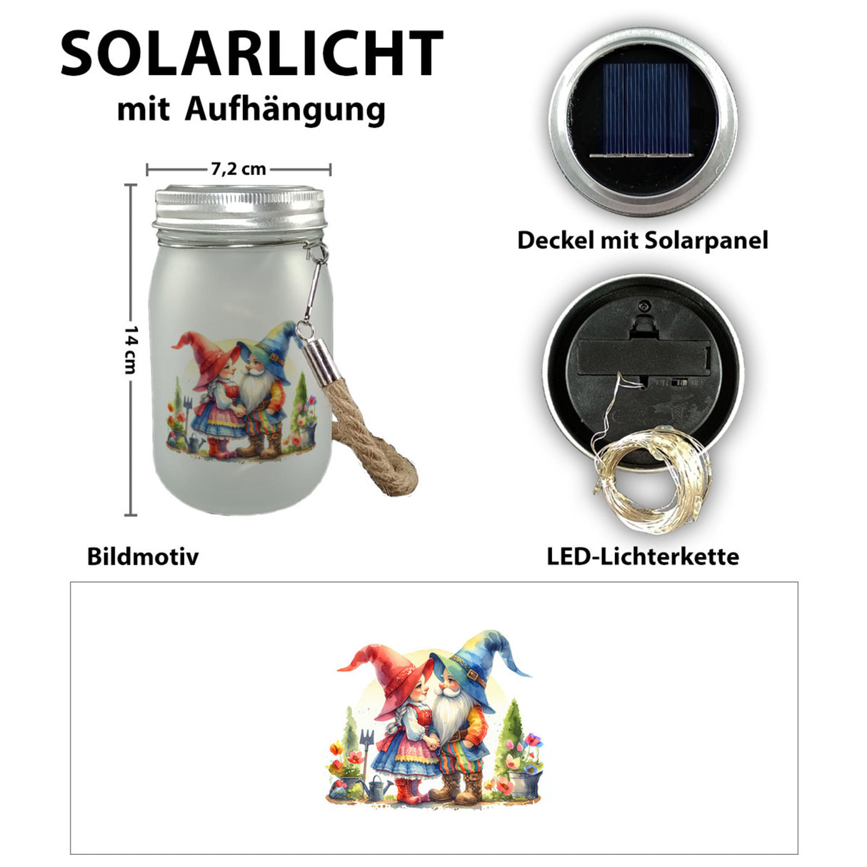 Verliebte Gartenzwerge Solarlicht