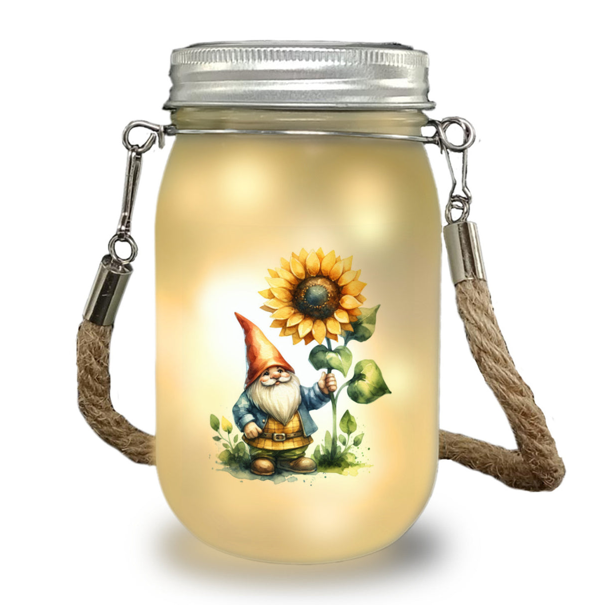 Gartenzwerg mit Sonnenblume Solarlicht