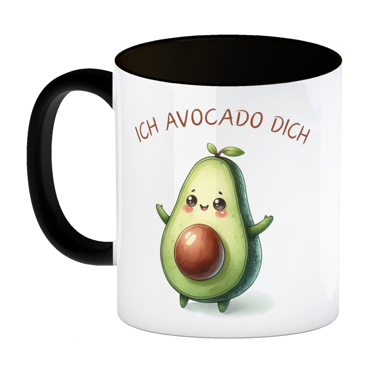 Avocado Kaffeebecher mit Spruch Ich Avocado dich
