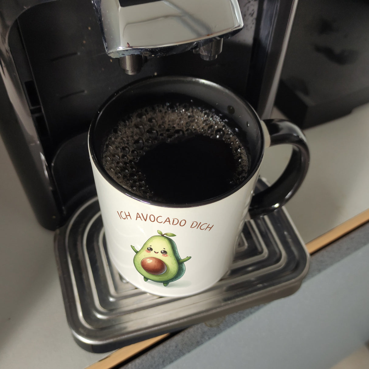 Avocado Kaffeebecher mit Spruch Ich Avocado dich