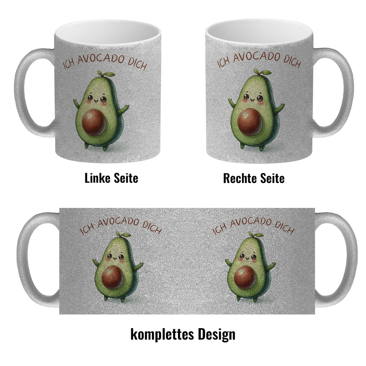 Avocado Kaffeebecher mit Spruch Ich Avocado dich