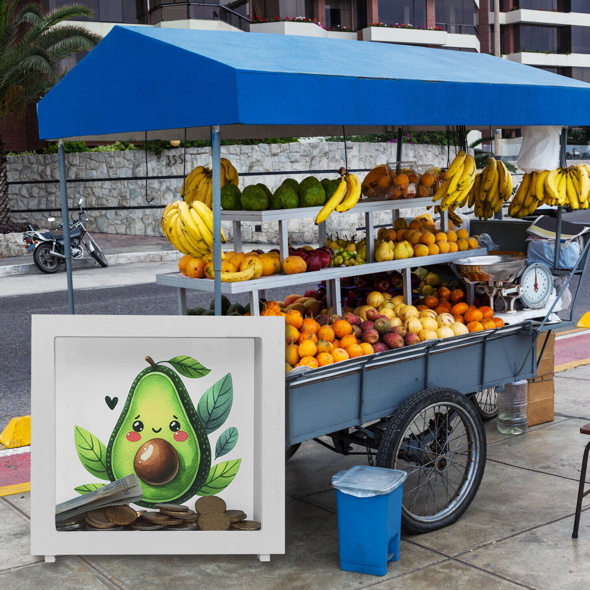 Lächelnde Avocado Spardose