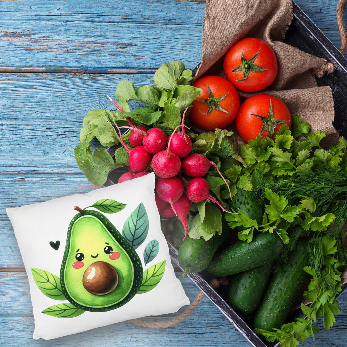 Lächelnde Avocado Kissen