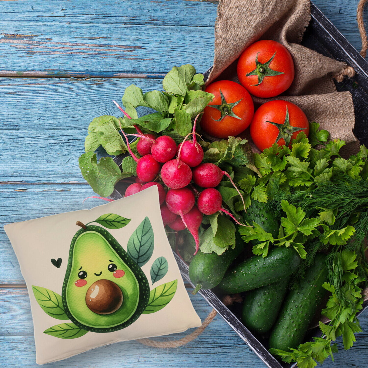 Lächelnde Avocado Kissen