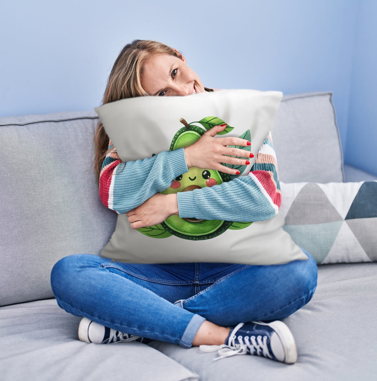 Lächelnde Avocado Kissen