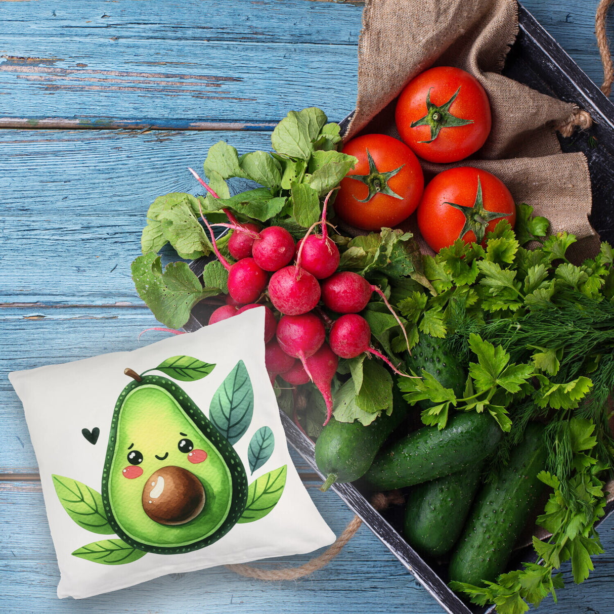 Lächelnde Avocado Kissen
